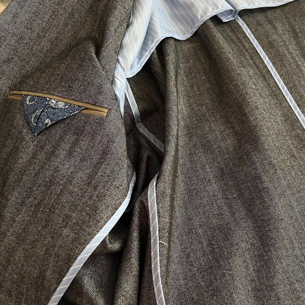 Jos A Bank Reserve Mens Blazer XXL Cotton Herringbone Sport Coat Black White NWT - Picture 5 of 11